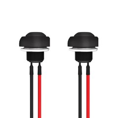 2x Black Round Circle Momentary Reset Push Button Waterproof Switch + Wire 1/2″