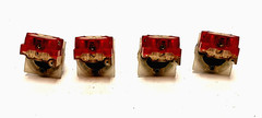 SQUARED D PUSH BUTTON TYPE: 9001, TYPE: KA-3 SER:J, RED (LOT OF 4)