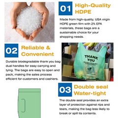 Biodegradable Thank You Carry-Out Bags 11.5×6.5×22 Shopping Bags T-Shirt Bags