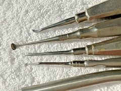 34 Lot of 34 Vintage Branded Dental Tools Picks Tweezers
