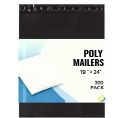 #7 19×24 Poly Mailers Envelopes Shipping Bags Black 300 Pieces