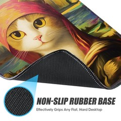 NiHome Oil Painting Mouse Pad for Work and 10.2L x 8.2W inches, Mona Lisa Cat