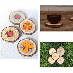 Unfinished Natural Wood Slices 12 Pcs 3.5-4 inch Craft 12