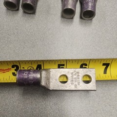 (10) Lug Ends 3/8″ X 1″ spacing 4/0 AWG STR CU Purple Die 15 54