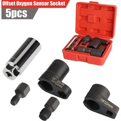 5PCS Automotive O2 Oxygen Sensor Socket Set Offset 02 Sensor Wrench Remover Tool