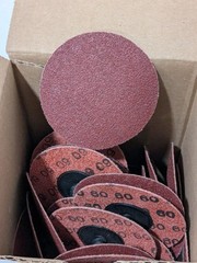 Merit Quick-Change Disc: Type R, 3″ Dia, 60 Grit, AO, Coated Qty 50 69957399721