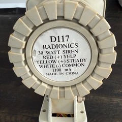 Radionics D117 30 Watt Siren Horn Speaker Yelp Steady Tone Off-White Security