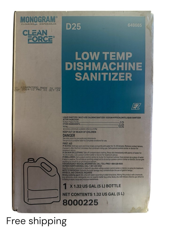 1.32 Gal Monogram Clean Force EZ D25 Low Temp Dishmachine Sanitizer