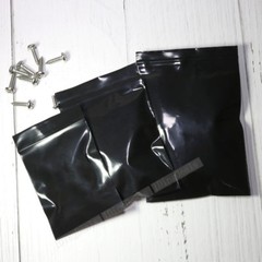 Multiple Sizes Glossy Black 2.75-MIL/3.93-MIL PE Flat Zip Lock Pouch Bag B01