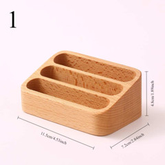 1pcs Wooden Large Capacity Business Card Box Desktop Card Holder Storage Supply