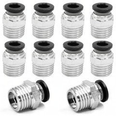 10 Pcs Push to Connect Fittings 6mm Tube OD x 1/4 Inch NPT Thread, Male Straight