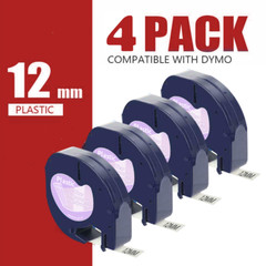 Dymo4 PK 16952 LetraTag Refills Compatible Clear Label Tape Label Maker 12mm LT