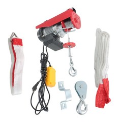 440 LBS/200 KG Miniature Electric Hoist Crane Winch w/ Wired Remote Control 510W