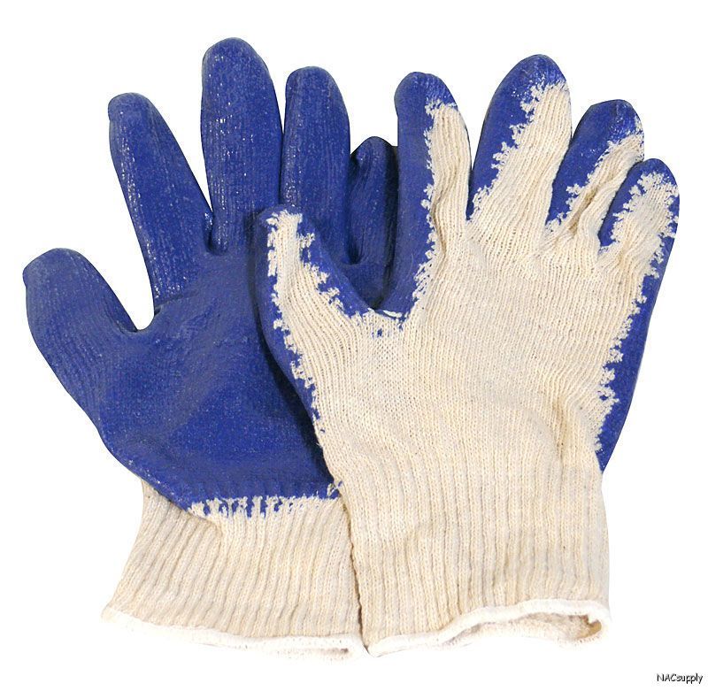 NEW – 12 PAIR OF BLUE LATEX PALM GLOVES – SEALCOATING