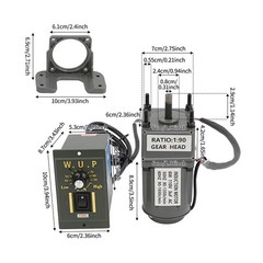 High Torque 110V 15RPM 90K Low Speed AC Gear Reducer Motor Reversible + Governor