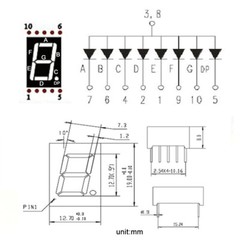 100 × LED Digit Display Red 7 Segment 0.5″ Common Anode Digital Number Wholesale