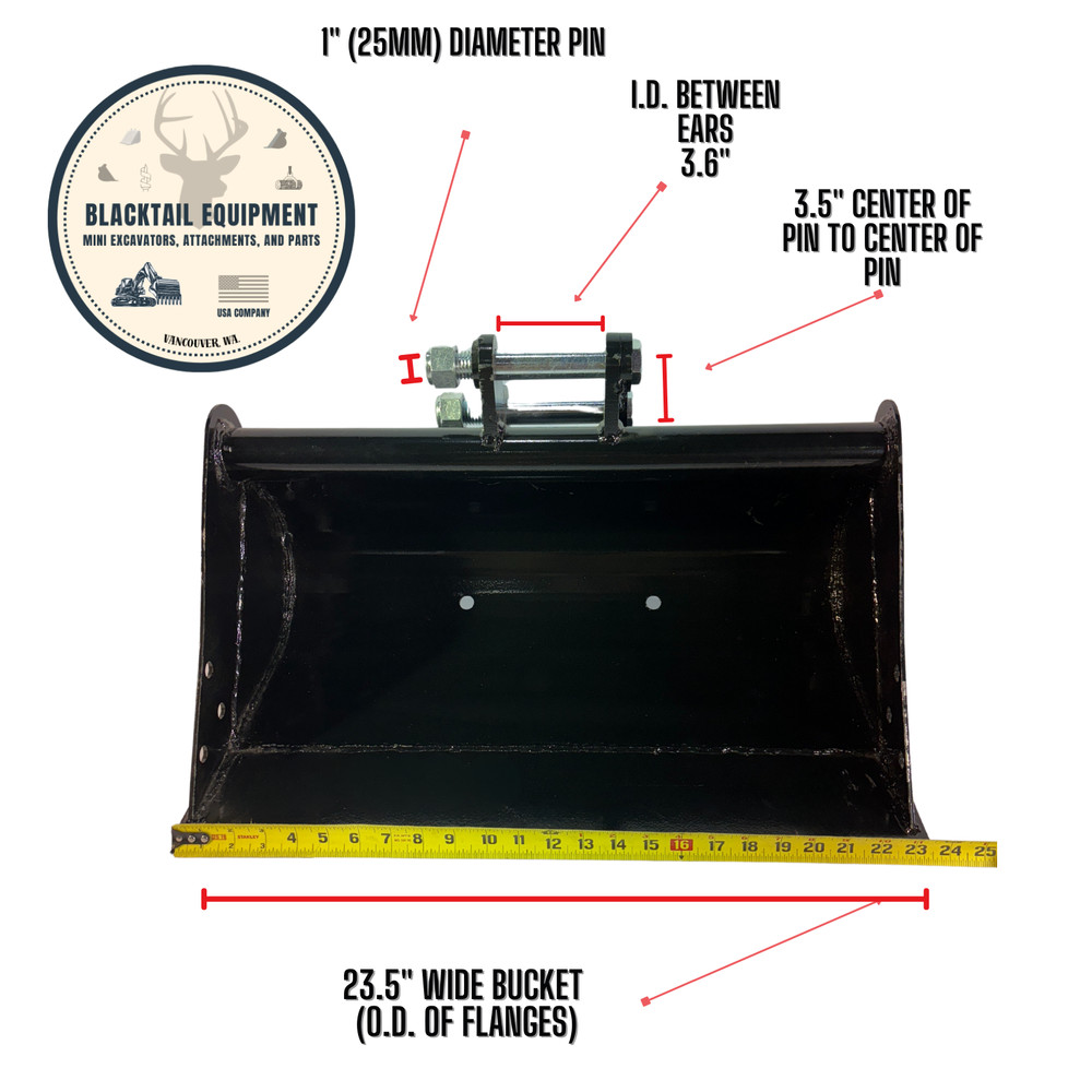 23.5″ Muck or Grading bucket for MINI EXCAVATORS – FREE SHIPPING – USA COMPANY
