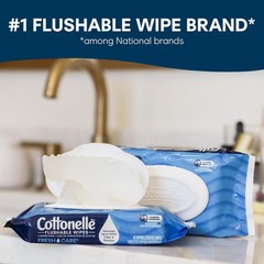 XL Flushable Wet Wipes, Adult Wipes Large, 8 Flip-Top Packs, 45 Wipes Per Pac…