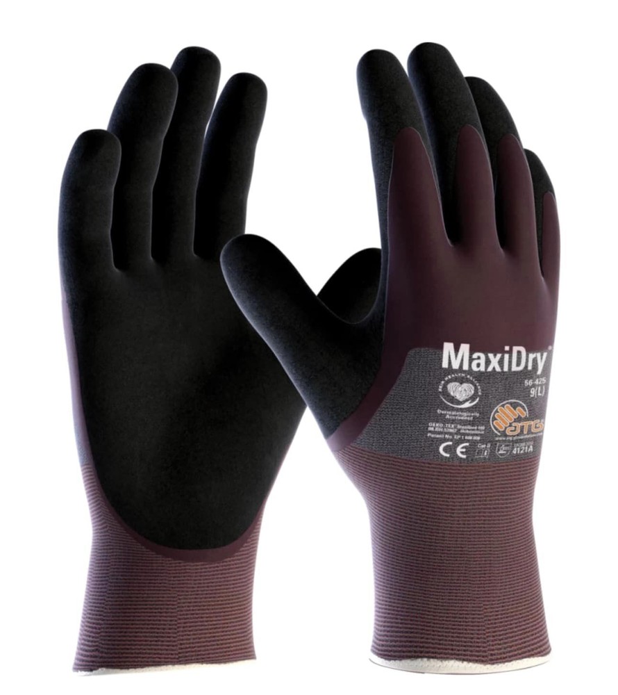 PIP 56-425 Maxidry by ATG Purple Nitrile Micro Foam Coating Select Qty and Size