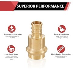 (Pack of 20) EFIELD 1/2″ Copper Press X 1/2″ PEX Crimp Coupling Brass Adapters