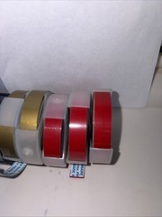 Vintage Rotex Printer 3/8” Embossing Tape 12 Rolls Gold Red Blue Brown Gray