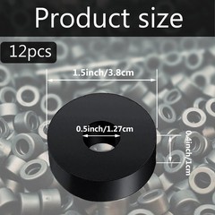 12 Thick Rubber Washers 1.5 Inch OD 0.5 Inch ID Black Anti Vibration Pads