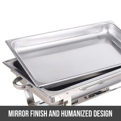 6 Pack Stainless Steel Chafer Chafing Dish Sets Catering Food Warmer 8 QT