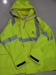 RARE Vintage Con Edison NYC New York Lineman Raincoat Safety Jacket USA MADE