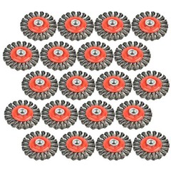 60 pack 4 Inch Twist Knotted Wire Wheel Brush, 5/8 Inch-11 Threaded Arbor Brush