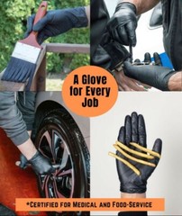 Black Nitrile Disposable Gloves,4 Mil, Powder Free, Latex Free-1000 gloves/case