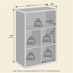 Pemberly Row 5 Cube Vinyl Record Media Storage Organizer in Dark Oak Finish