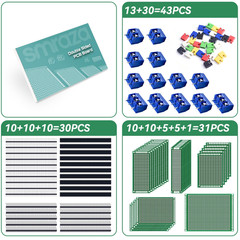 104Pcs Double Sided PCB Board Kit, Prototype Boards for DIY Soldering
