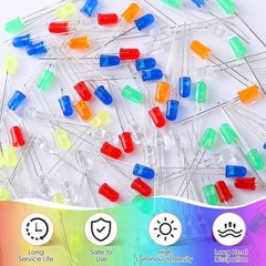 500 Pcs 5mm LED Lights Kit 10 Colors Assorted DIY Project