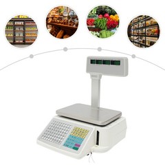 Commercial Label Printing Scale 30kg Capacity with Barcode Scanner Port