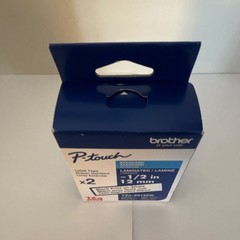 Brother TZe TZE-2312PK P-touch Laminated Label Tape 1/2in Black on White 2PK