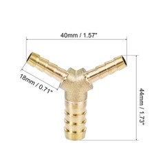 uxcell Reducing Barb Hose Fitting Y Shape Pipe Connector Brass 3/8″ x 1/4″ x