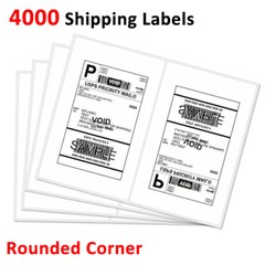 4000 Rounded Corner Half Sheet Shipping Labels 8.5×5.5 Self Adhesive 2 Per Sheet