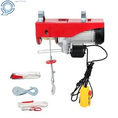 1600W 110V Mini Electric Hoist 2200lbs 14ft Wired Remote Control Crane Winch