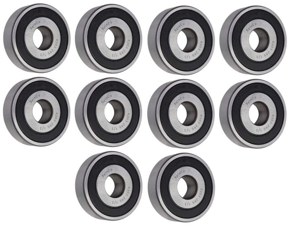 (10 Each) 6203-2RS-1/2, 6203LLU8, 203PP8 Sealed Radial Ball Bearing 0.5″X40X12