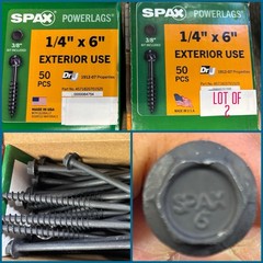 Lot of 2 Boxes SPAX 1/4 x 6″ Hex Black (High Corrosion Resist) Total of 100