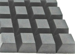 3/4″ Square Pyramid Peel & Stick Rubber Bumpers for Panels & Shop Fixtures