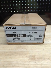 VSM 117799 Abrasive Belt 280 Grit,AO,4 x 118″,PK10, Coated, 4″ W, 118″ L