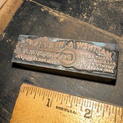 Print Block “ Matthew A. Weisbard Pharmacist “ Philadelphia PA, Copper Face￼