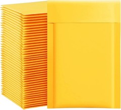 Kraft Bubble Mailers 4×8 Inch 100 Pcs,Small Self-Sealing Mail Shipping Bags,Y…