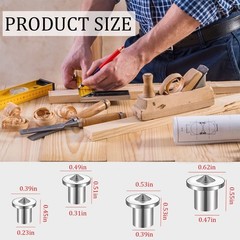 48 Pcs Metal Dowel Centering Pins for Woodworking – 1/4, 5/16, 3/8, 1/2 Inch Siz