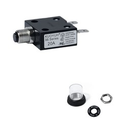 Universal 20 Amp Push Button Thermal Circuit Breaker 12-50V DC 125-250V Volt