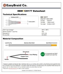 EasyBraid EBM7CH177 Chisel 30 Degree Soldering Tip, 1.5mm (0.06″)