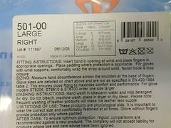 IMPACTO 501-00 PALM PROTECTIVE GLOVE/GLOVE LINER SIZE LARGE RIGHT HAND NIP
