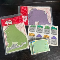 Lot Vintage Shapes Etc. Teacher Note Pad 50 Sheets Dinosaurs Post Its 1987 Kid