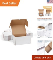 12x8x6 White Shipping Boxes Set of 15, Corrugated Cardboard Mailer Boxes for …
